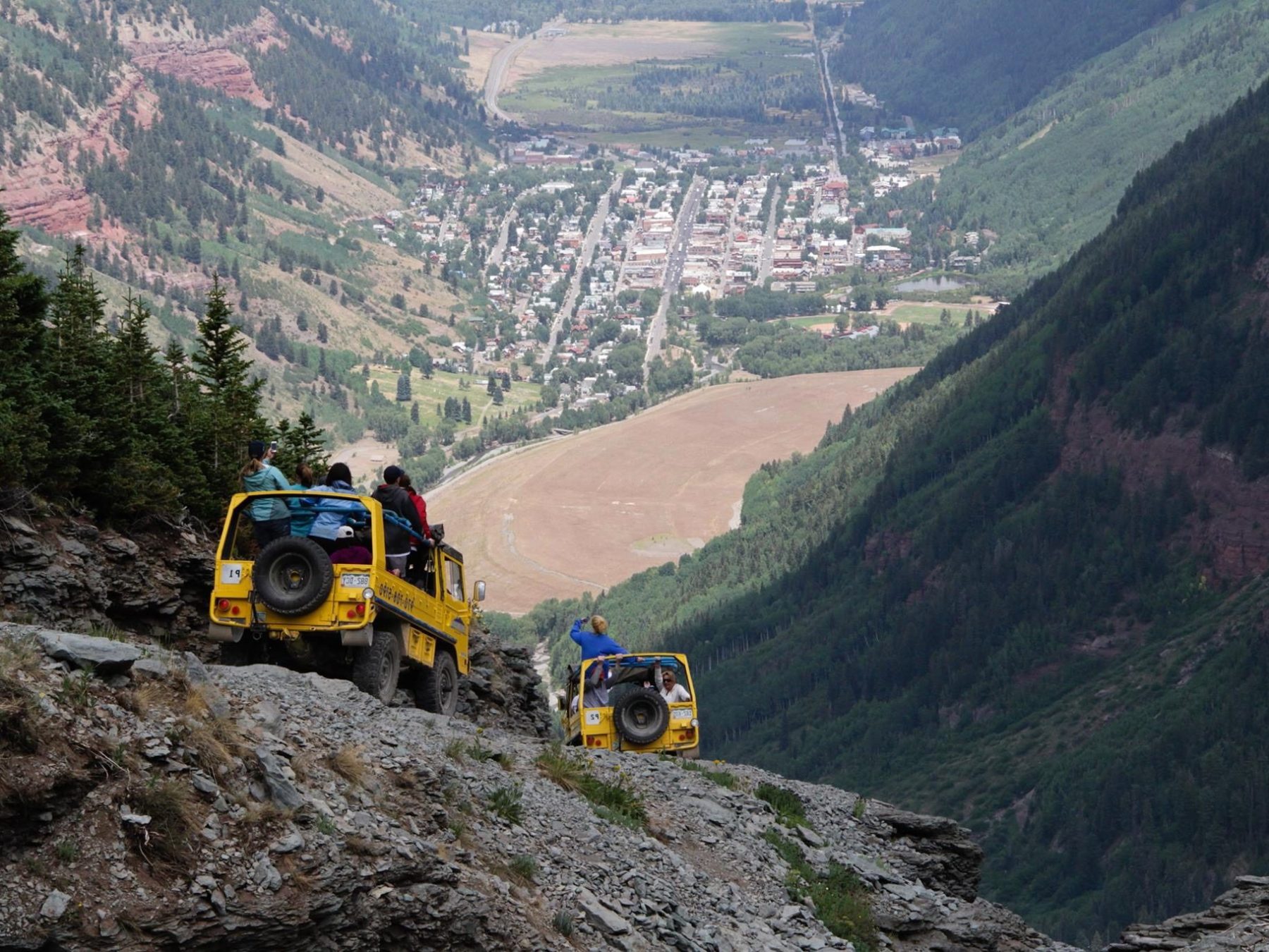 a train is coming down the mountain